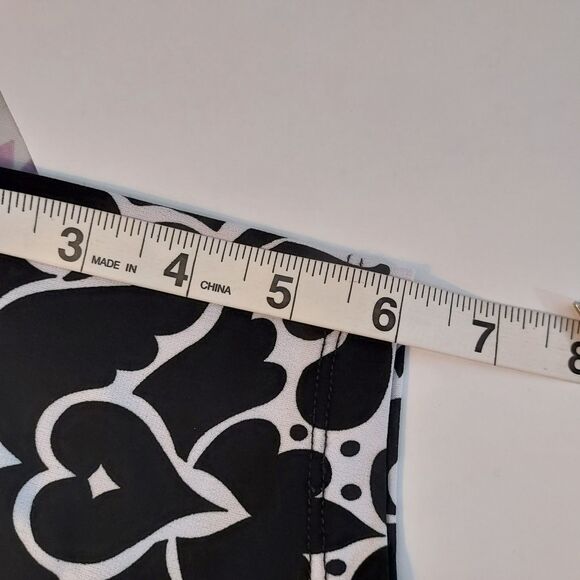 INC International Concepts Shirt Top Womens Large Asymmetrical Hem Black White - Picture 11 of 12